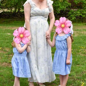 Azazie Anaya Dress in Blue Vintage Floral , Size A14